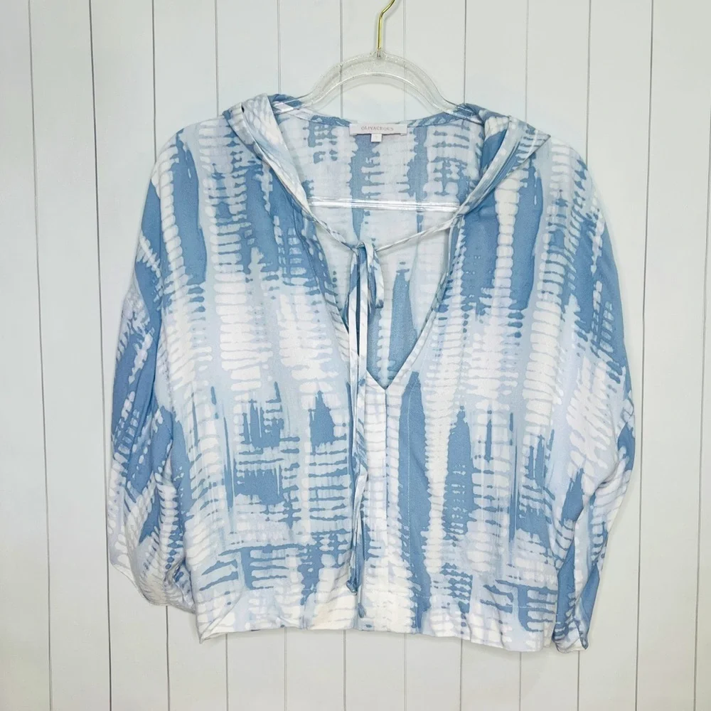 Olivaceous Blue and White Blouse - Picture 3 of 5